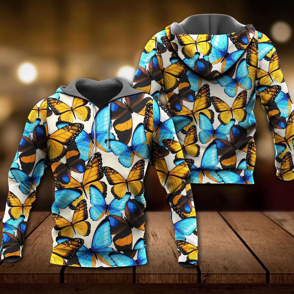 Butterfly Abstract Colorful Vintage - Hoodie - Owls Matrix LTD