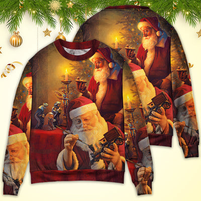 Christmas Santa Claus The Spirit of Christmas Art Style - Sweater - Ugly Christmas Sweaters - Owls Matrix LTD