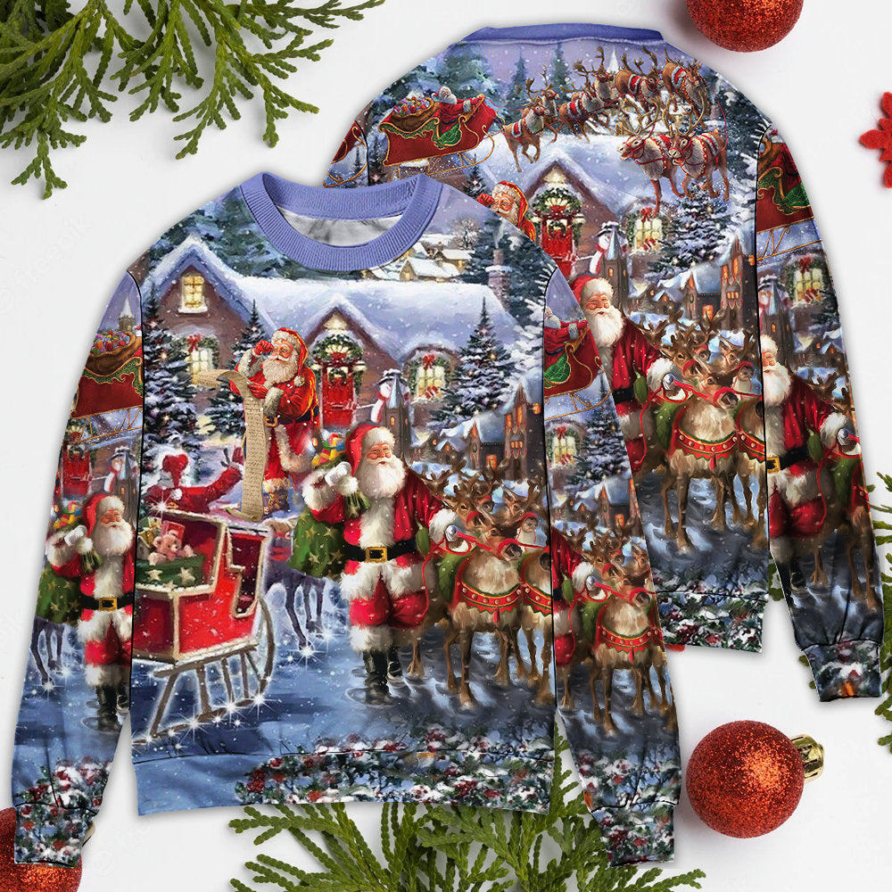 Christmas Santa Claus Comes Tonight - Sweater - Ugly Christmas Sweaters - Owls Matrix LTD
