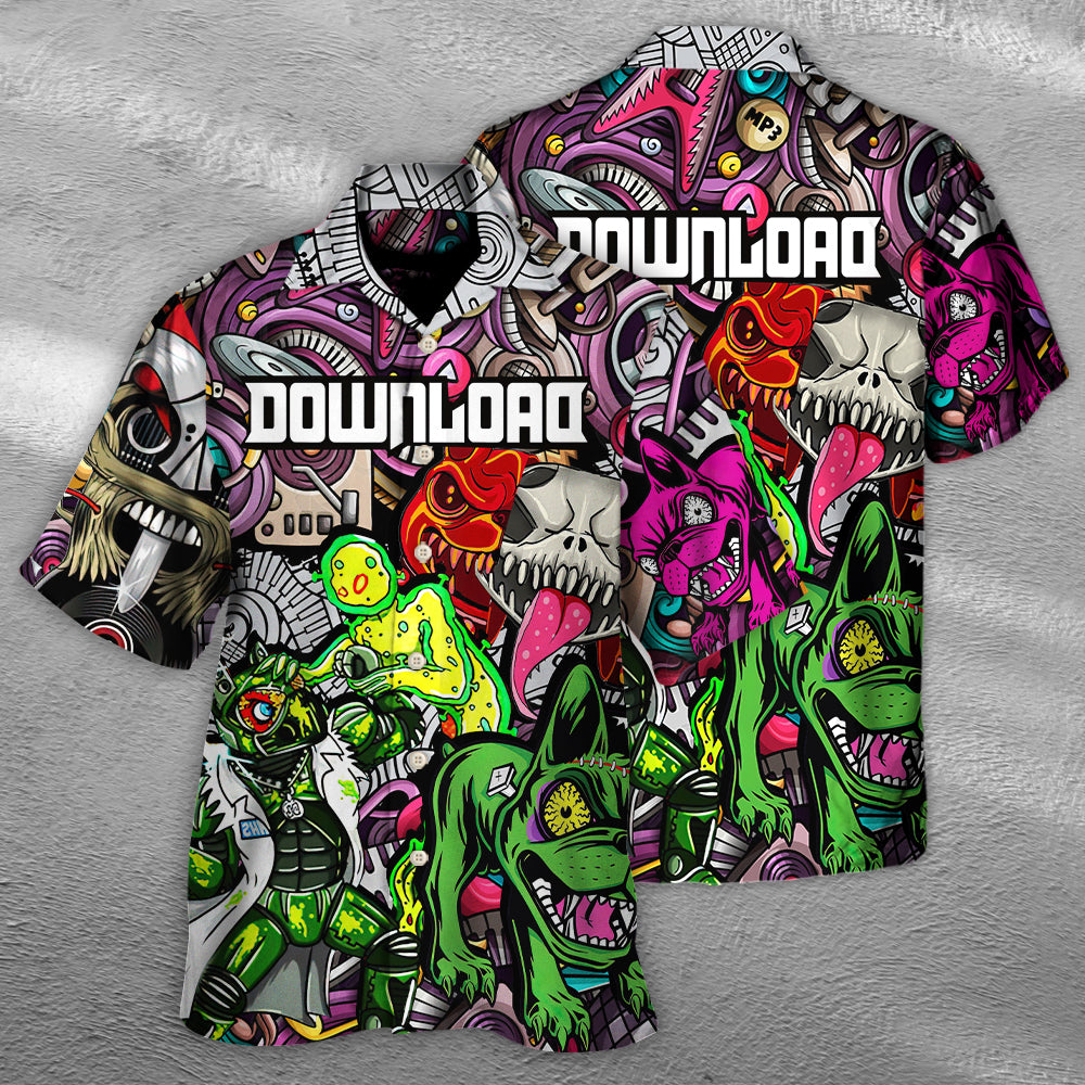 Music Event Download Festival Lover Colorful Art Style - Hawaiian Shirt - Owls Matrix LTD