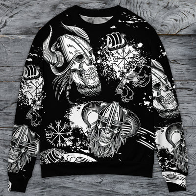 Viking Victory Life Black Style - Sweater - Ugly Christmas Sweater - Owls Matrix LTD