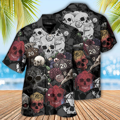D20 And Skull Darkness Art - Hawaiian Shirt - Owls Matrix LTD