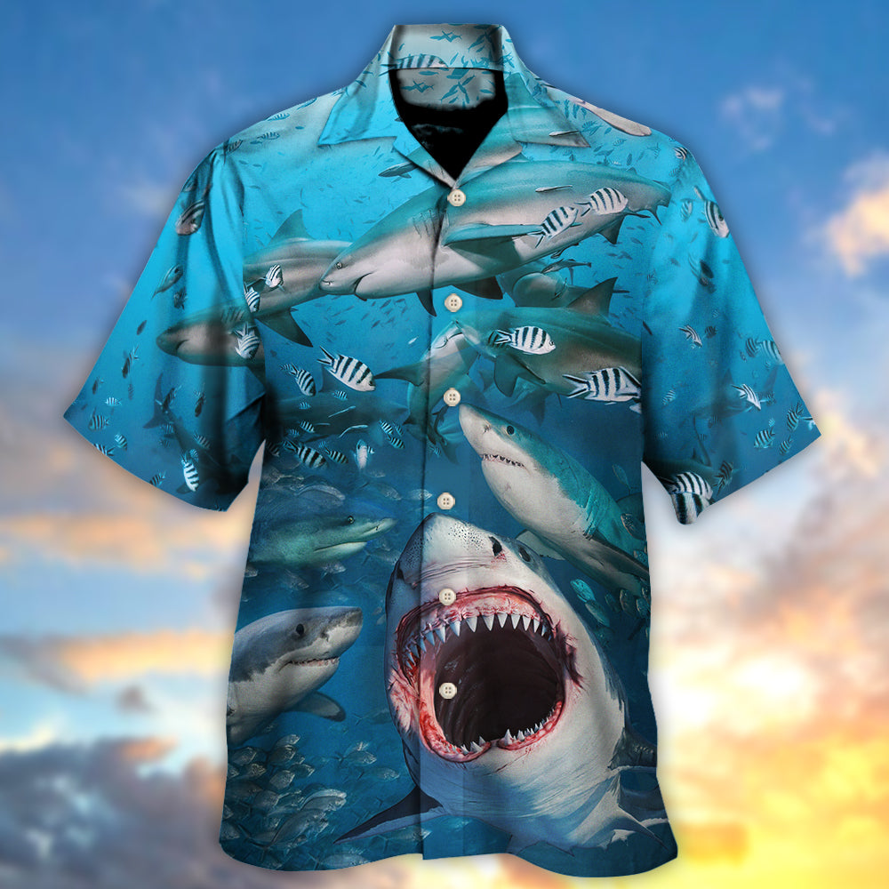 Shark That Hunt in Packs - Hawaiian Shirt - Owls Matrix LTD
