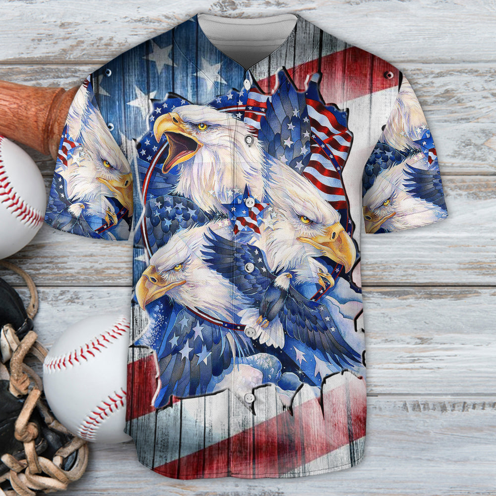 America Eagle Proud Amazing Patriotic - Baseball Jersey - Owls Matrix LTD
