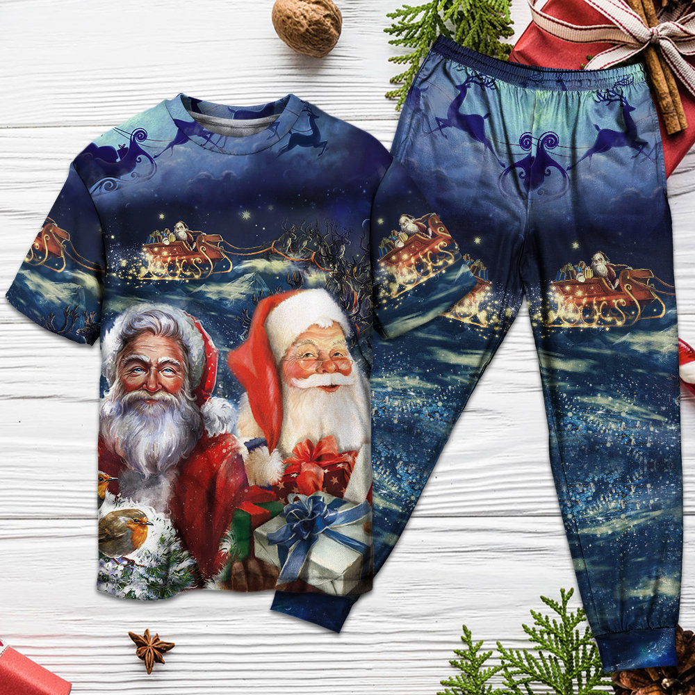 Christmas Santa Claus Happy Xmas - Pajamas Short Sleeve - Owls Matrix LTD