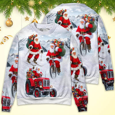 Christmas Having Fun With Santa Claus Gift For Xmas - Sweater - Ugly Christmas Sweaters - Owls Matrix LTD