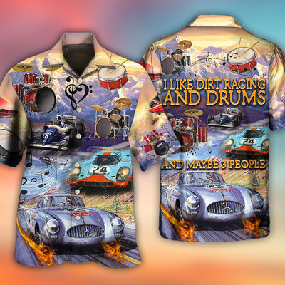Racing And Drum Lover Music And Car - Hawaiian Shirt - Owls Matrix LTD