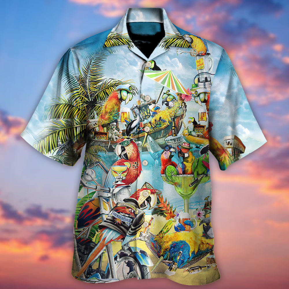 Parrot Cocktail Tropical Vibes - Hawaiian Shirt - Owls Matrix LTD