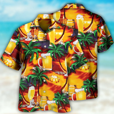 Beer In Paradise Tropical - Hawaiian Shirt - Owls Matrix LTD