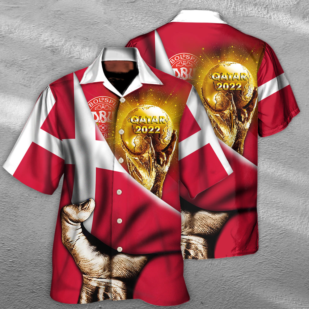 World Cup Qatar 2022 Denmark Will Be The Champion Flag Vintage - Hawaiian Shirt - Owls Matrix LTD