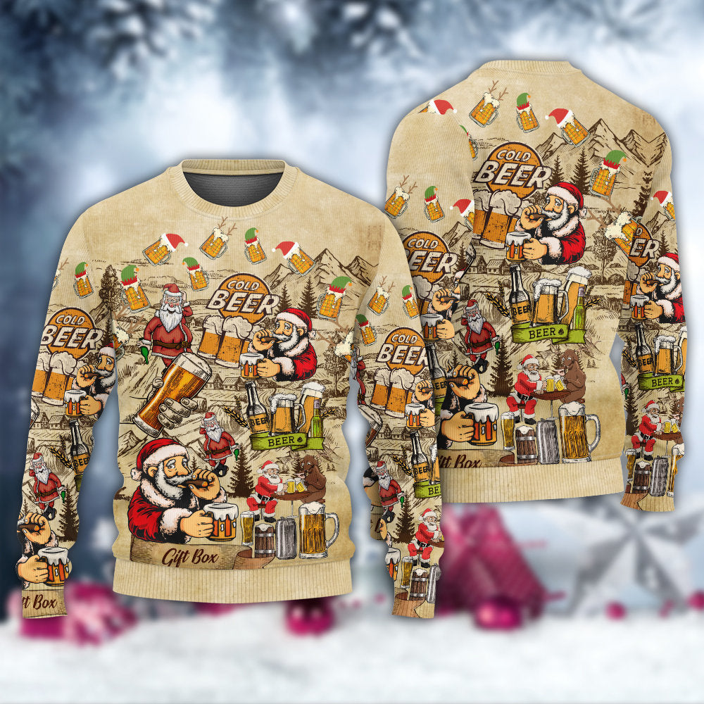 Christmas Merry Xmas Love Beer - Sweater - Ugly Christmas Sweaters - Owls Matrix LTD