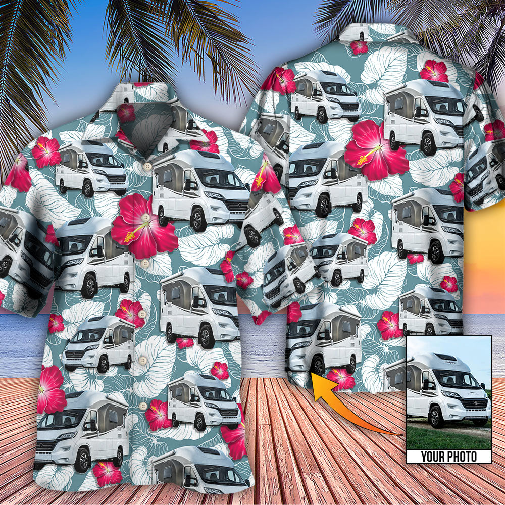 RV Camper Tropical Custom Photo - Hawaiian Shirt - Owls Matrix LTD