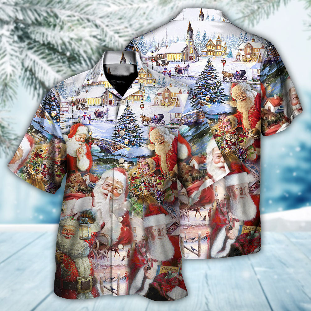 Christmas Santa I'm Just Here For The Ho's - Hawaiian Shirt - Owls Matrix LTD