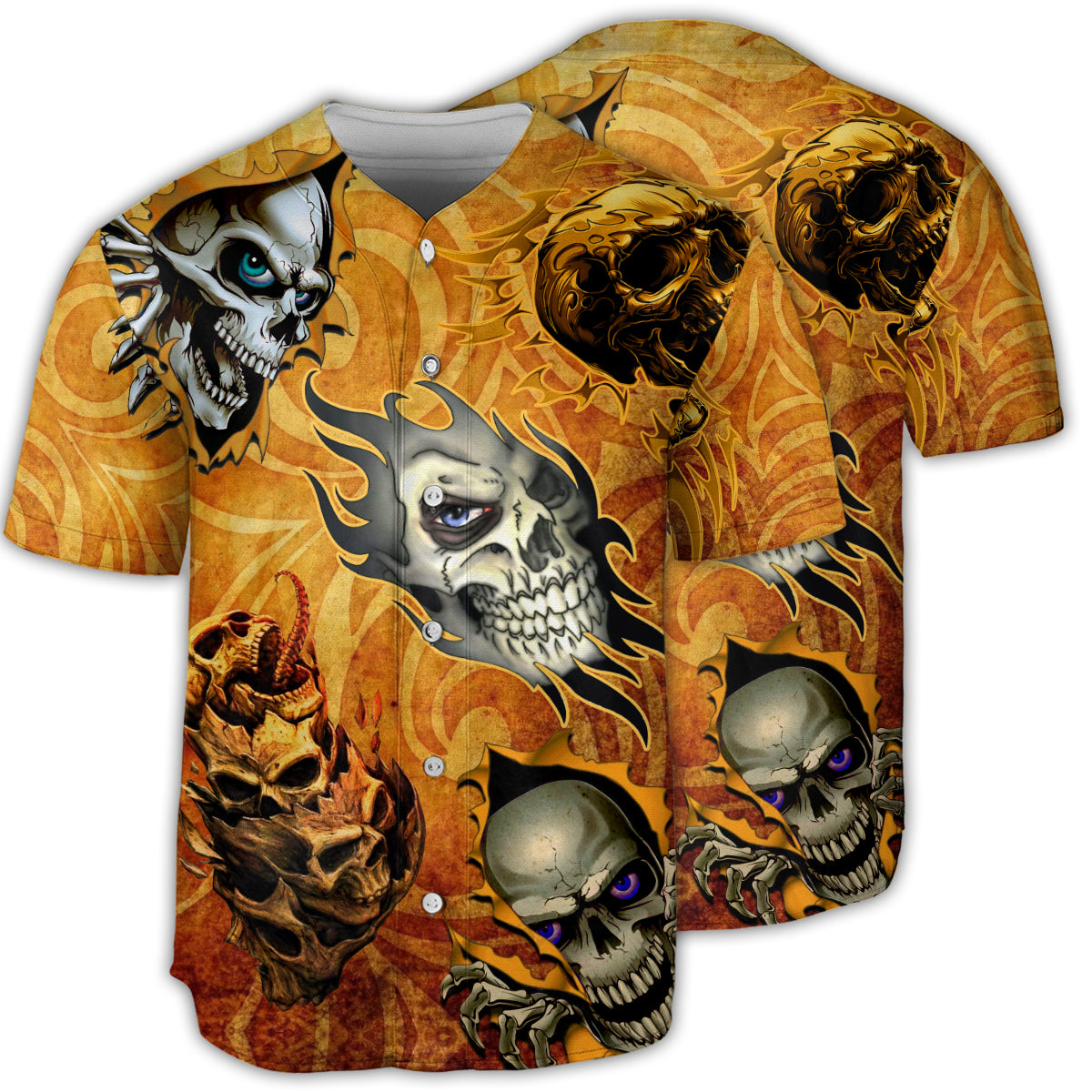 Skull And Fire My Style - Baseball Jersey - Owls Matrix LTD