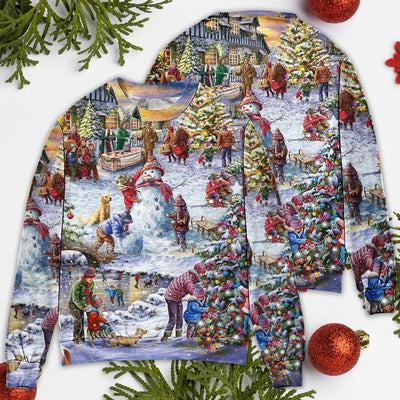 Christmas Winter Holiday Santa Claus Is Coming - Sweater - Ugly Christmas Sweaters - Owls Matrix LTD