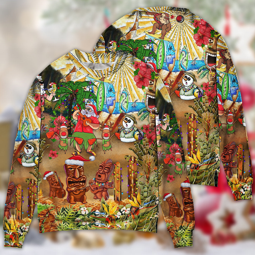 Christmas Mele Kalikimaka From Hawaii - Sweater - Ugly Christmas Sweaters - Owls Matrix LTD