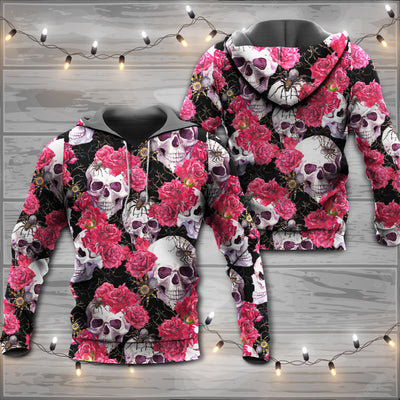 Skull And Roses With Spidy - Hoodie - Owls Matrix LTD