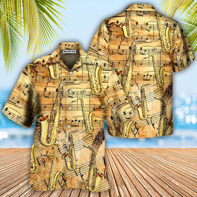Saxophone Golden Music Lover Retro - Hawaiian Shirt - Owls Matrix LTD