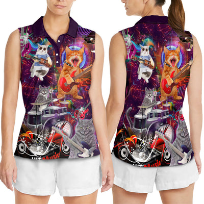 Cat Rocker Funny Style - Women's Polo Shirt - Owls Matrix LTD
