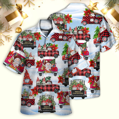 Gnome And Christmas Truck Merry Xmas - Hawaiian Shirt - Owls Matrix LTD