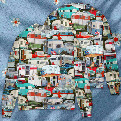 Camping Hippie Vans Packed Camping Life - Sweater - Ugly Christmas Sweaters - Owls Matrix LTD