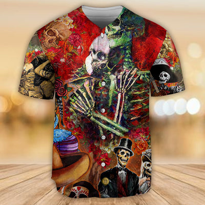 Skull Until We Are Seperated By Death - Baseball Jersey - Owls Matrix LTD