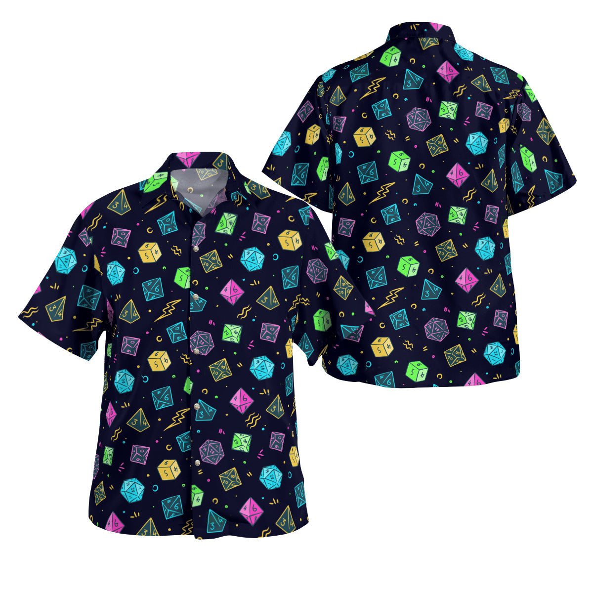 DnD Dice Colorful Style - Hawaiian Shirt - Owls Matrix LTD