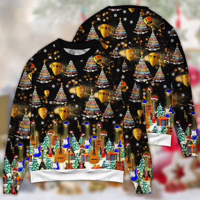 Guitar Christmas Yes I Speak Guitar - Sweater - Ugly Christmas Sweaters - Owls Matrix LTD