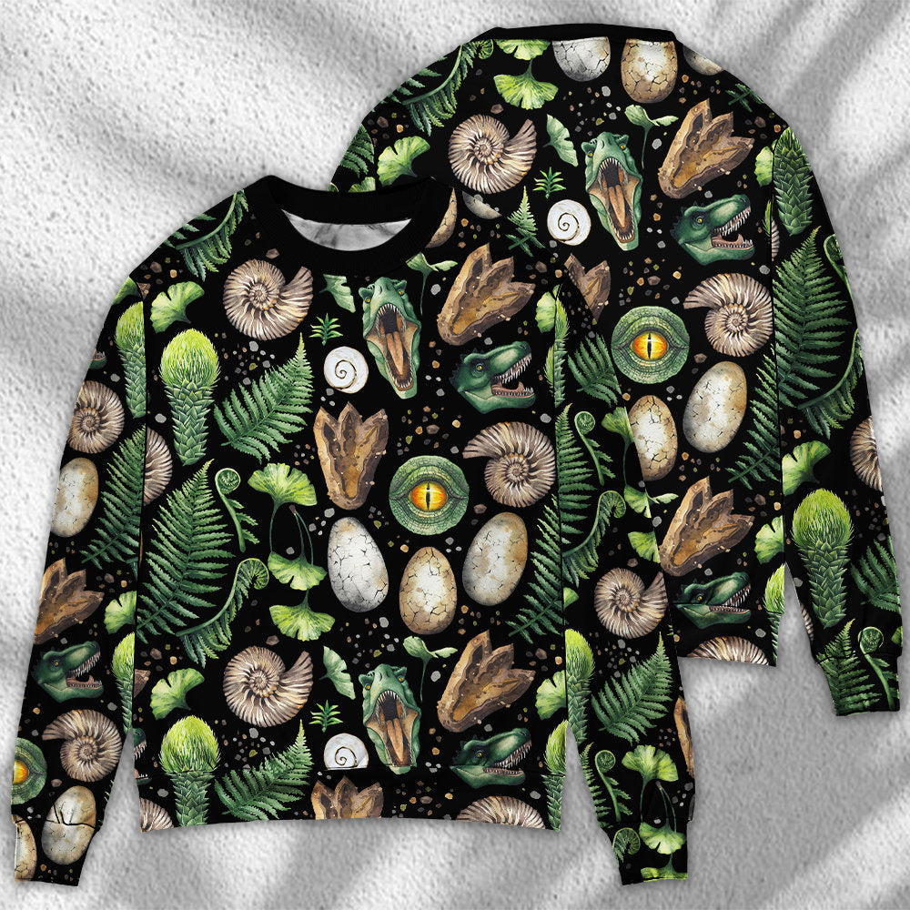 Dinosaur Amazing Pieces Black Style - Sweater - Ugly Christmas Sweaters - Owls Matrix LTD