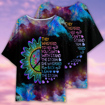 Hippie They Whispered To Her - Women's T-shirt With Bat Sleeve - Owls Matrix LTD