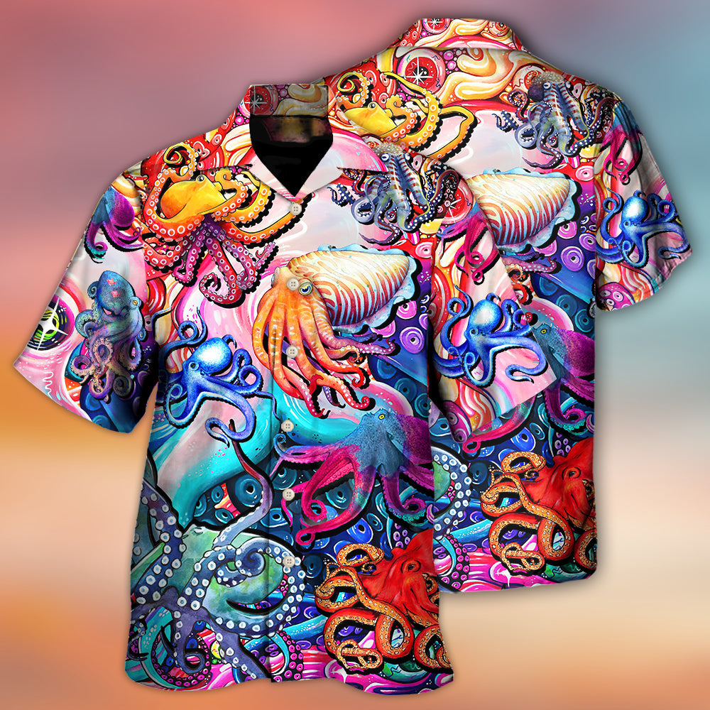 Octopus Colorful Lover Art Style - Hawaiian Shirt - Owls Matrix LTD