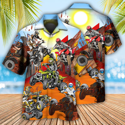 ATV Quad Riding Hard - Hawaiian Shirt - Owls Matrix LTD