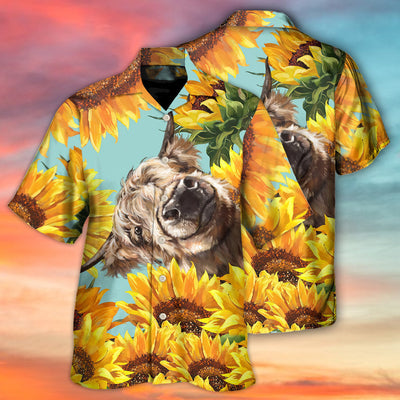 Cow Happy Life With Sunflower - Hawaiian Shirt - Owls Matrix LTD