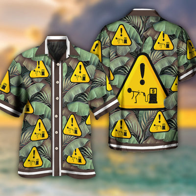 Gas Pump Get Screwed Funny Tropical Leaf - Hawaiian Shirt - Owls Matrix LTD