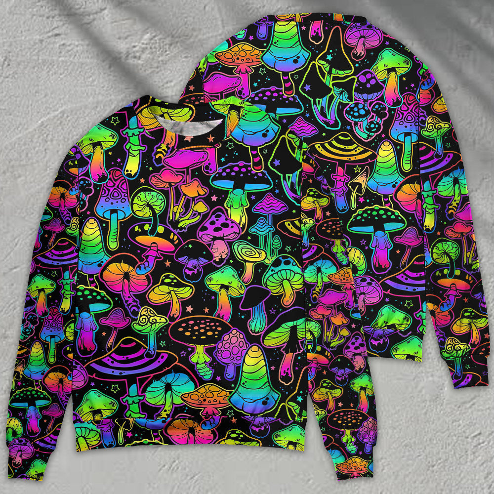 Mushroom Stunning Neon Magic Amazing Style - Sweater - Ugly Christmas Sweaters - Owls Matrix LTD
