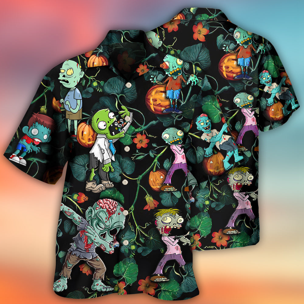 Halloween Zombie Tropical Pumpkin Scary - Hawaiian Shirt - Owls Matrix LTD
