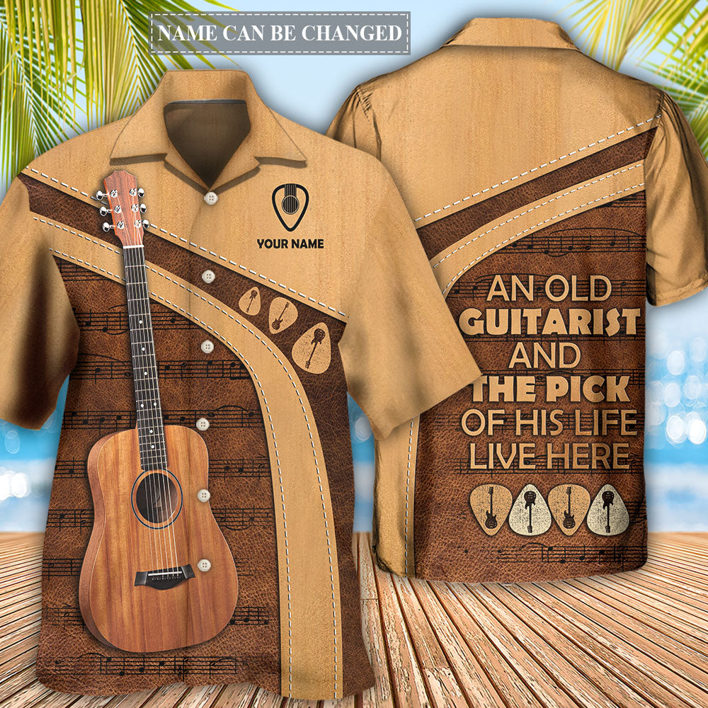 Guitar Old Guitarist And The Pick Personalized - Hawaiian Shirt - Owls Matrix LTD