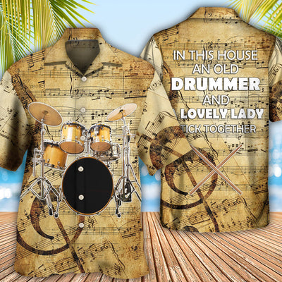 Drum Old Drummer And Lovely Lady Stick - Hawaiian Shirt - Owls Matrix LTD