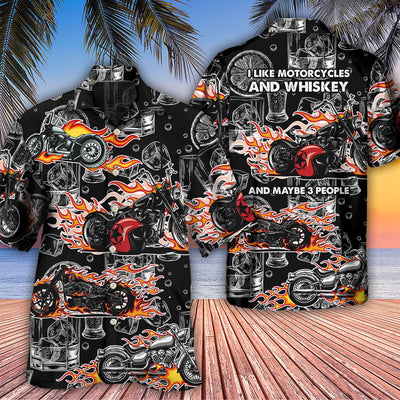 Motorcycle I Like Motorcycles And Whiskey - Hawaiian Shirt - Owls Matrix LTD
