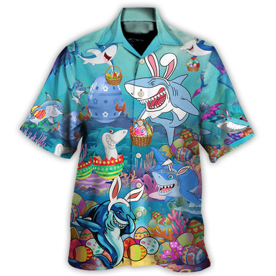 Hawaiian Shirt / Adults / S Easter Shark Let's Enjoy Easter With Sharks - Hawaiian Shirt - Owls Matrix LTD