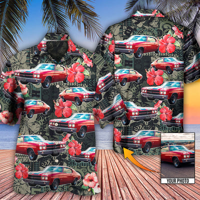 Muscle Car Tropical Leaf Custom Photo - Hawaiian Shirt - Owls Matrix LTD