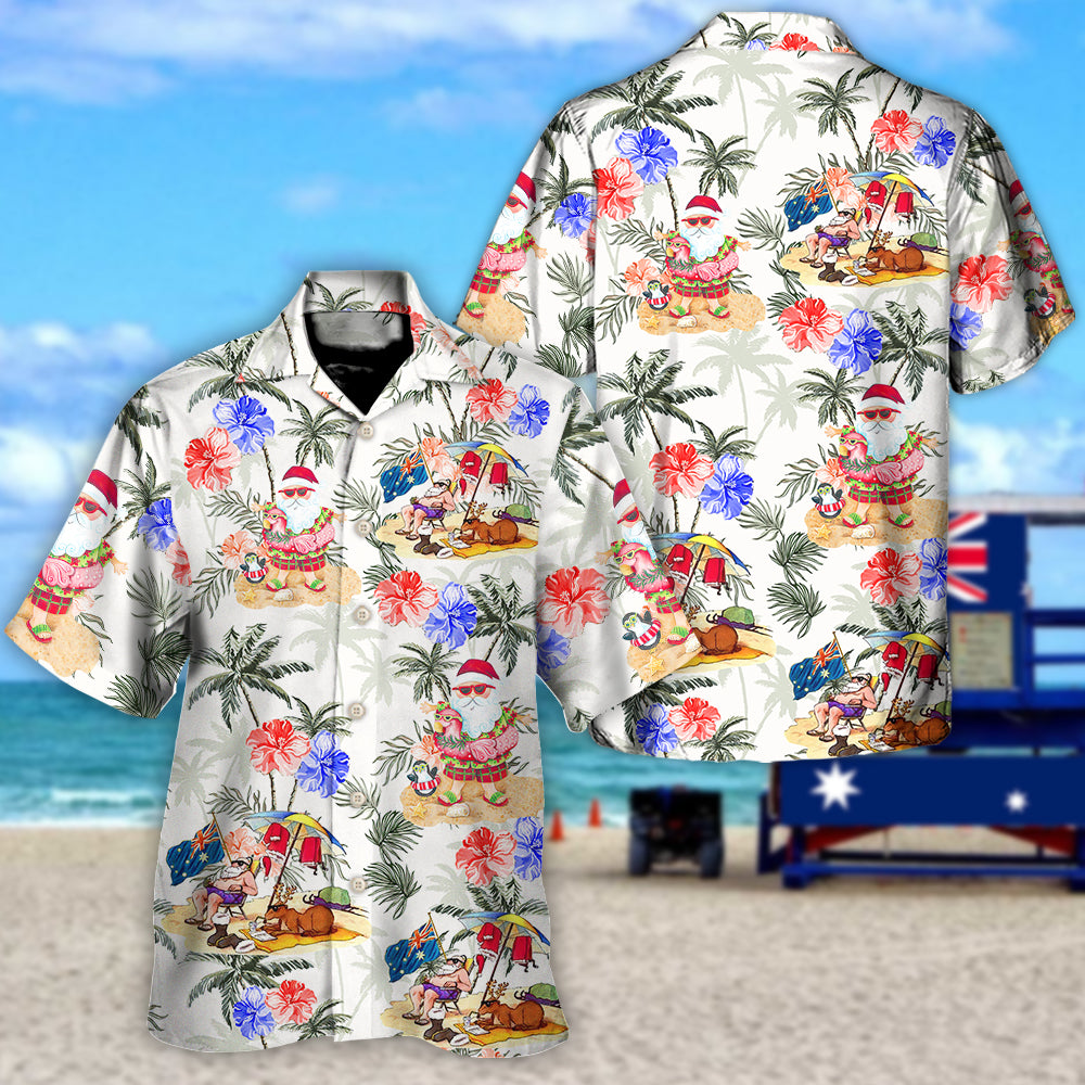 Christmas In July Santa Enjoy Time For Some Beach Therapy - Hawaiian Shirt