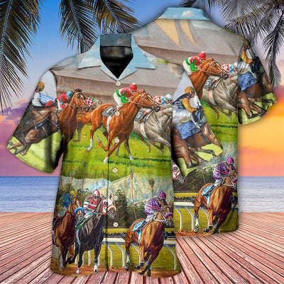 Horse Racing Don't Look Back - Hawaiian Shirt - Owls Matrix LTD