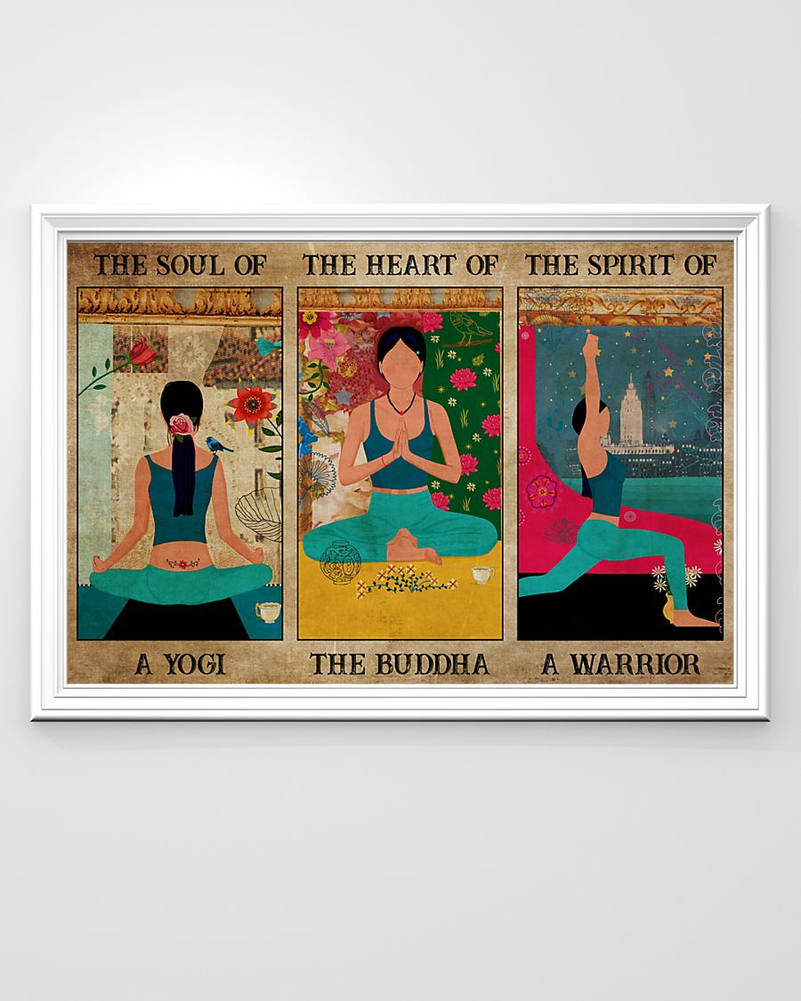 Yoga Love Peace The Soul Of Yoga - Horizontal Poster - Owls Matrix LTD