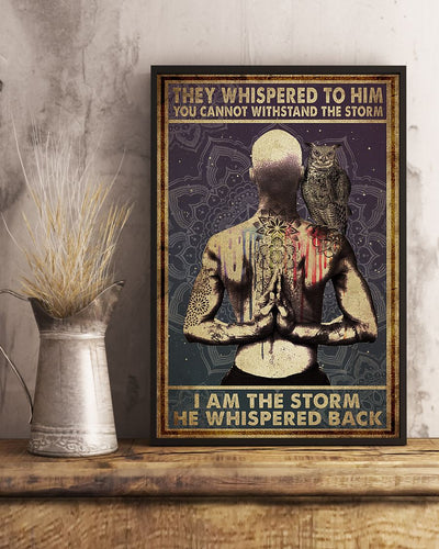 Yoga I Am The Storm - Vertical Poster - Owls Matrix LTD