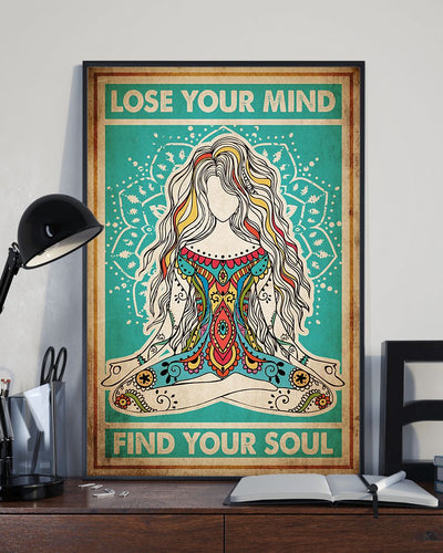 Yoga Life Peace Lose Your Mind Find Your Soul - Vertical Poster - Owls Matrix LTD
