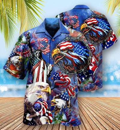 America My Heat Beats True To My Country Patriotism - Hawaiian Shirt - Owls Matrix LTD