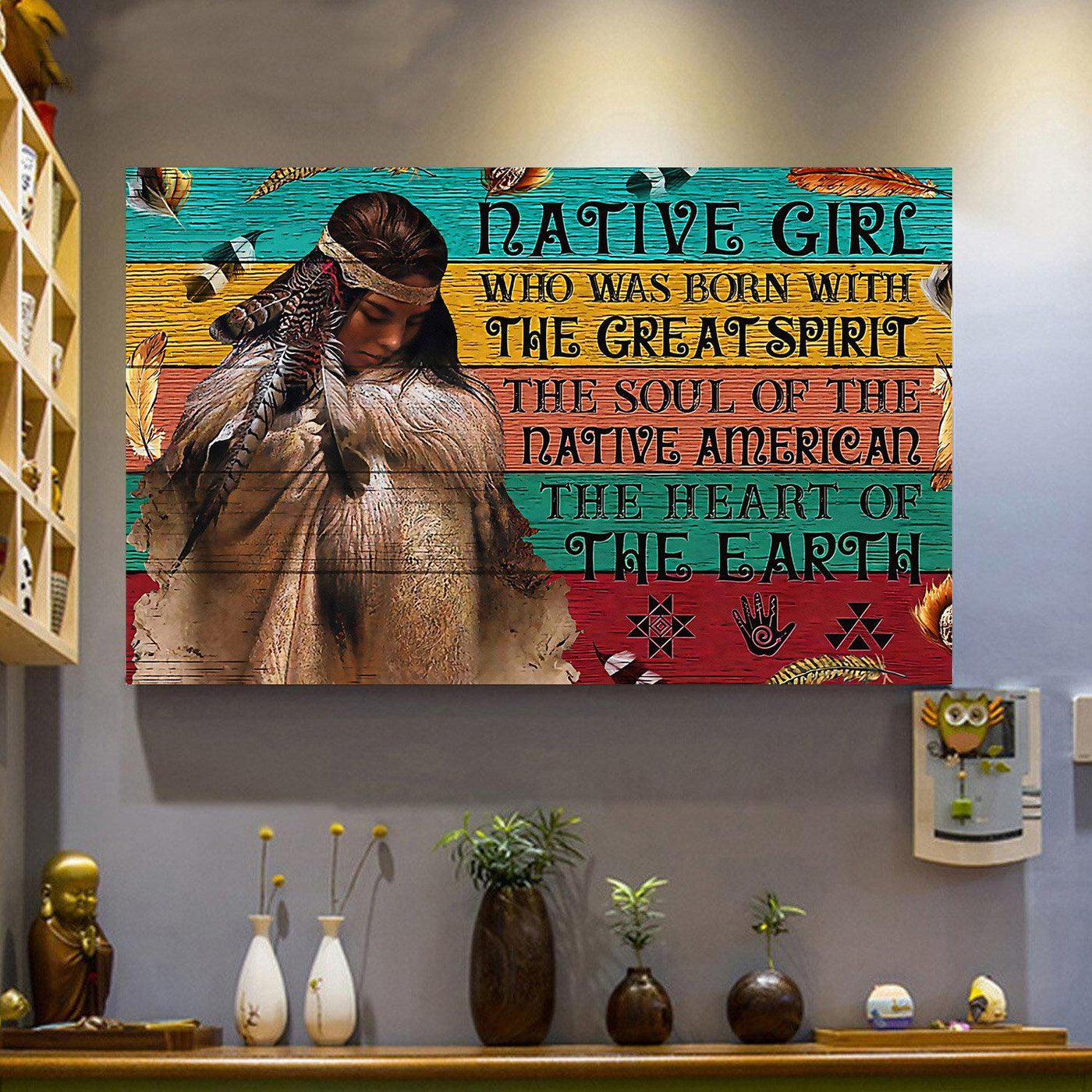 Native Love The Heart Of The Earth - Horizontal Poster - Owls Matrix LTD