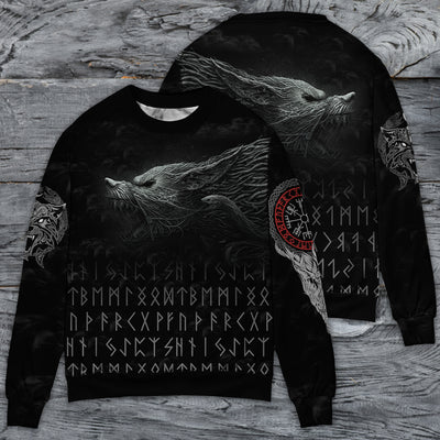 Viking Warrior Blood Black Style - Sweater - Ugly Christmas Sweater - Owls Matrix LTD