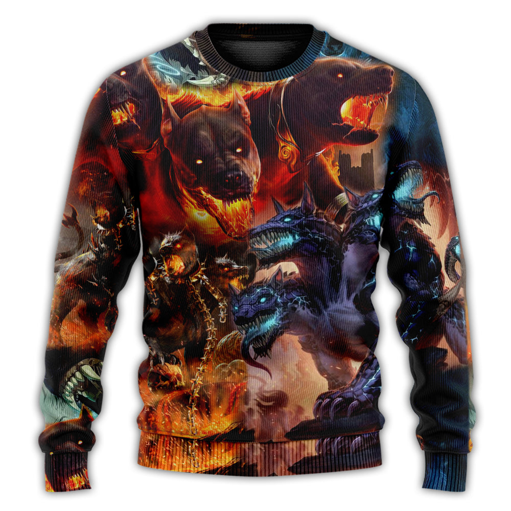 Christmas Sweater / S Dog Larva And Frozen - Sweater - Ugly Christmas Sweaters - Owls Matrix LTD
